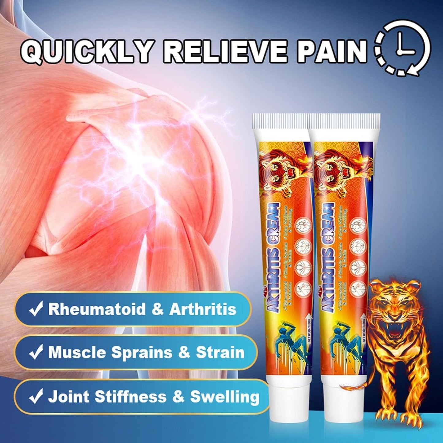 Crema para la artritis Alivio para cuello, pies, espalda, rodilla y más