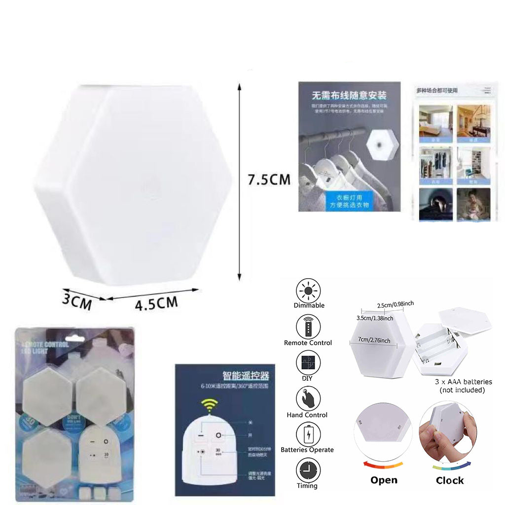 Set De Luces Led Con Control De Mando x 3 Unidades + Envío Gratis DISPONIBLE VERSION HEXAGONAL