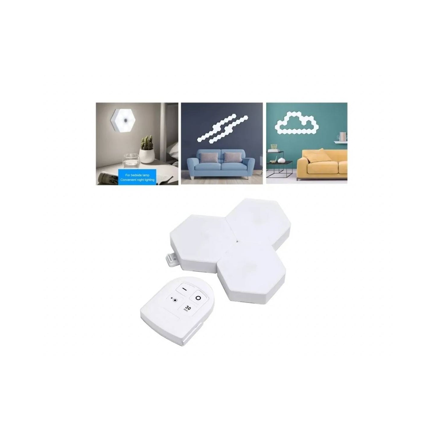 Set De Luces Led Con Control De Mando x 3 Unidades + Envío Gratis DISPONIBLE VERSION HEXAGONAL