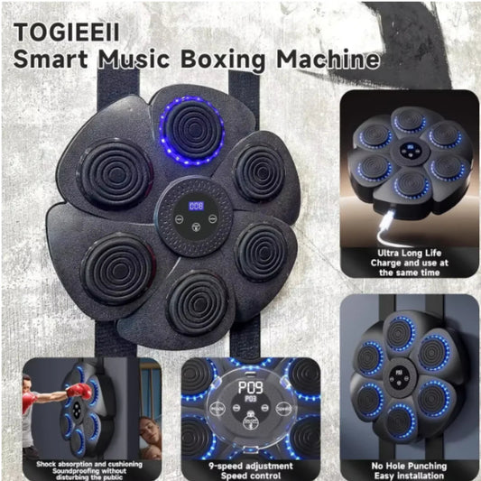 Máquina de Boxeo Musical Inteligente De 6 Puntos con Bluetooth y Luces LED