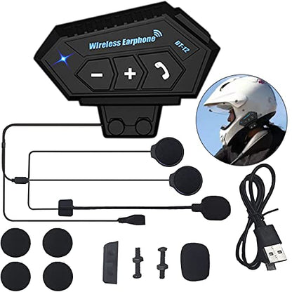 Audifonos Bluetooth Intercomunicador para casco de moto, resistentes al agua