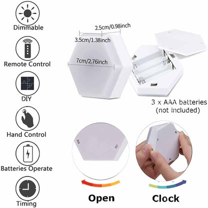 Set De Luces Led Con Control De Mando x 3 Unidades + Envío Gratis  DISPONIBLE VERSION HEXAGONAL