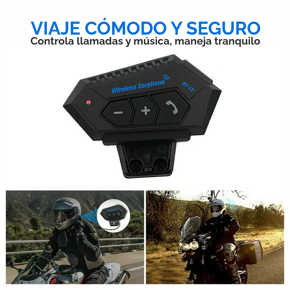 Audifonos Bluetooth Intercomunicador para casco de moto, resistentes al agua