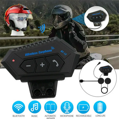 Audifonos Bluetooth Intercomunicador para casco de moto, resistentes al agua