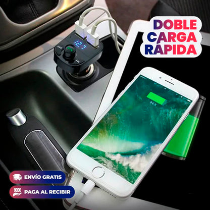 TRANSMISOR BLUETOOTH CON CARGA RÁPIDA PARA CARRO