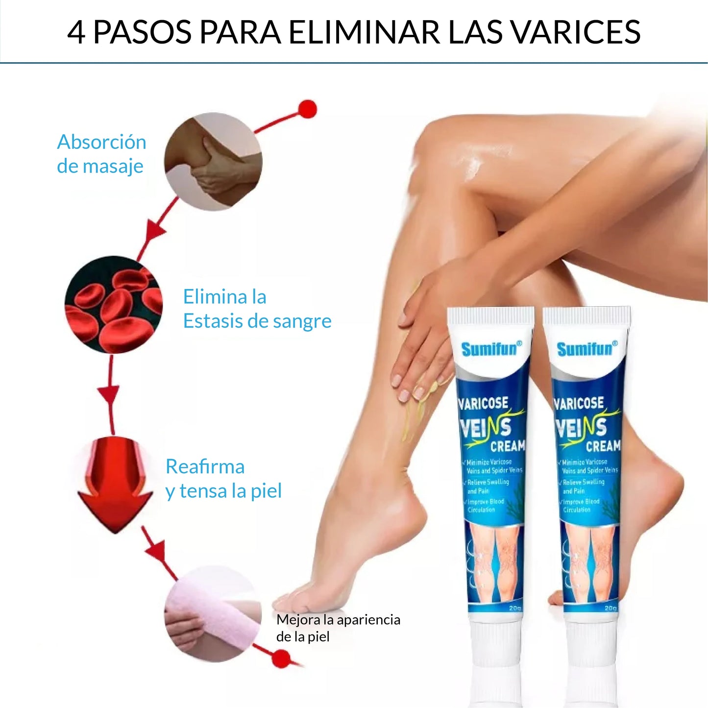 Crema para combatir las varices paga 1 lleva 2