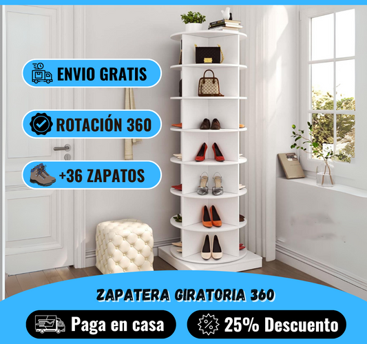 Zapatera Giratoria 360 SpinTidy™ | CABEN MÁS DE +35 PARES DE ZAPATOS