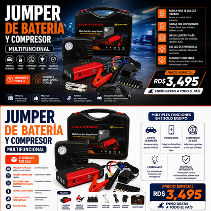 Jumper de Batería y Compresor