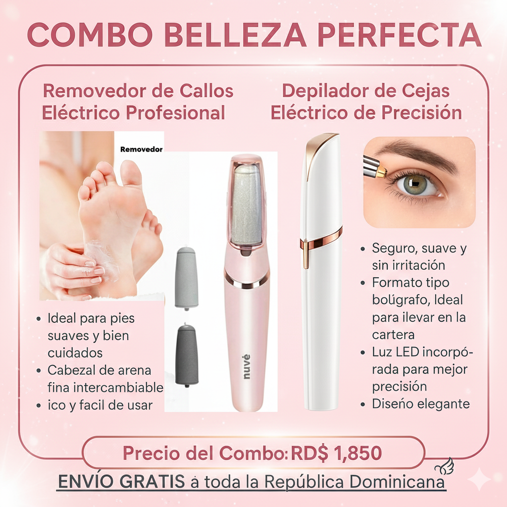 Combo depilador de cejas + removedor de callos