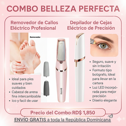 Combo depilador de cejas + removedor de callos