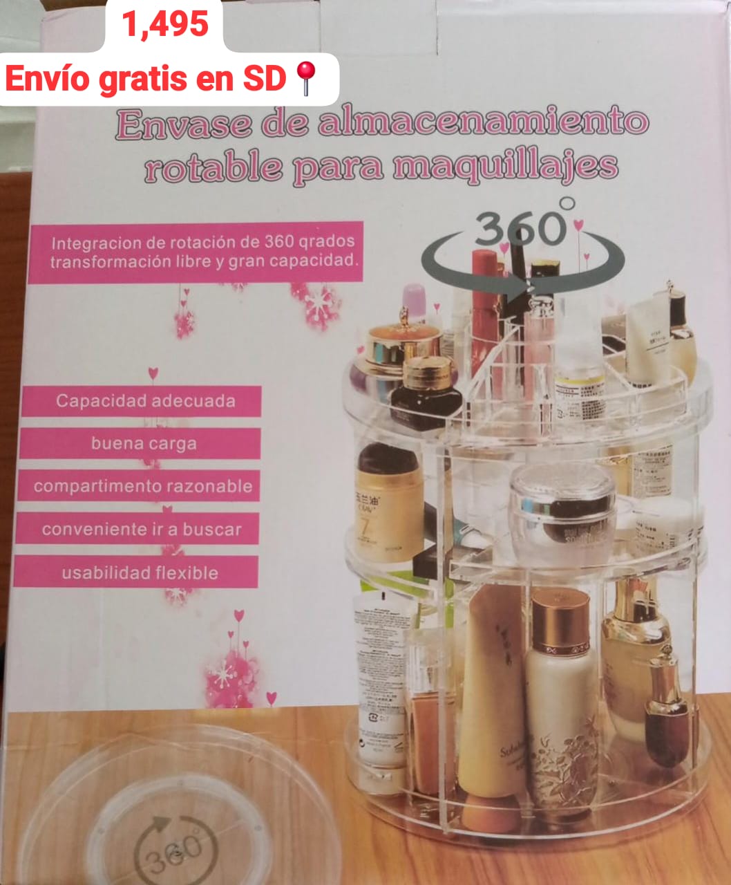 Organizador para Maquillaje y Cosméticos 360 Grados