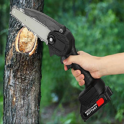 Mini motosierra portátil dos baterías