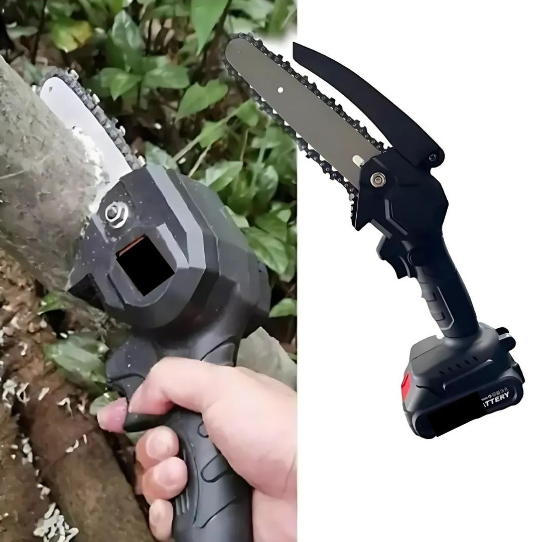 Mini motosierra portátil dos baterías