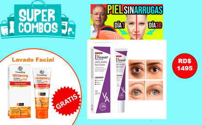 COMBO CREMA ANTIARRUGAS beauty skincare Y LAVADO  FACIAL DE REGALO