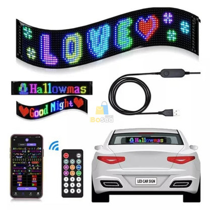 Pantalla LED Flexible 37.4 cm x 9.2 cm  para Auto Personalizable con Conexión USB